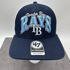 '47 Brand Tampa Bay Rays Keystone‎ Trucker Adjustable Snap Back Hat, Size OSFM